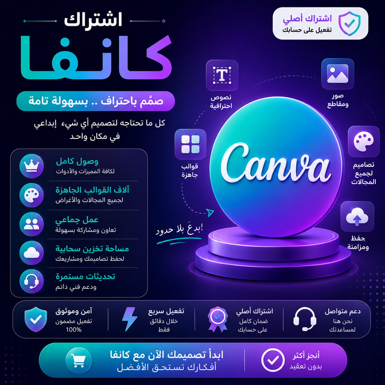 اشتراك كانفا برو لتصميم المحتوى بسرعة وسهولة