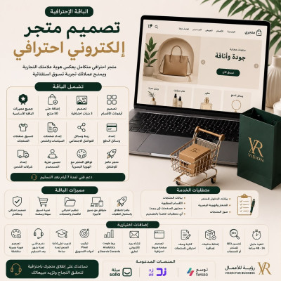 خدمة تصميم المتاجر الإلكترونية | الباقة  الأساسية  - المتاجر الإلكترونية والهويات البصرية