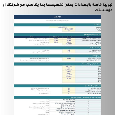 نظام الرواتب السعودي المتكامل (Saudi Payroll Template)
